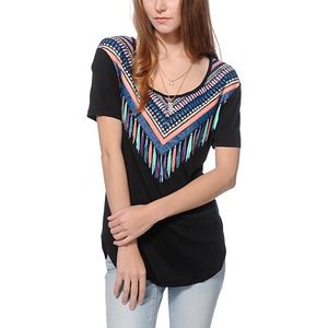 black colorful tribal print tee